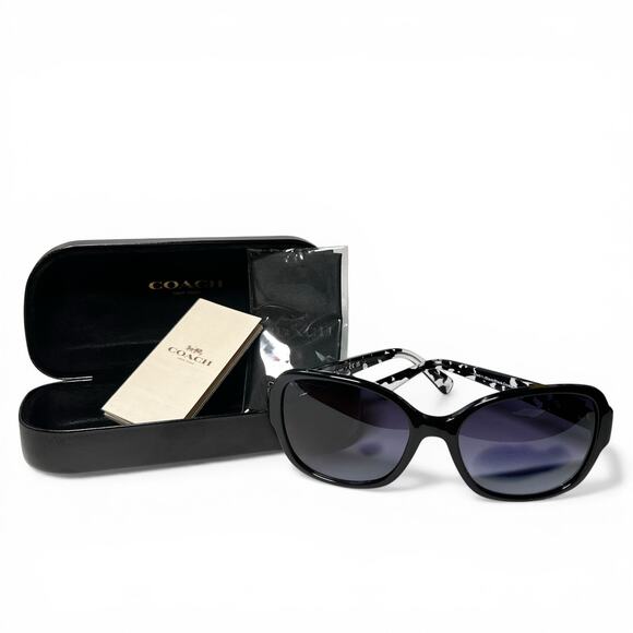 Coach Accessories - NIB Coach HC8166 (L154) Gisele Women’s Butterfly Sunglasses Black Crystal Mosaic